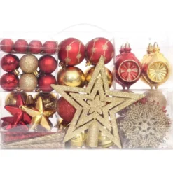vidaXL 108-delige Kerstballenset goud en rood