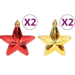 vidaXL 108-delige Kerstballenset goud en rood