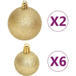 vidaXL 108-delige Kerstballenset goud en rood