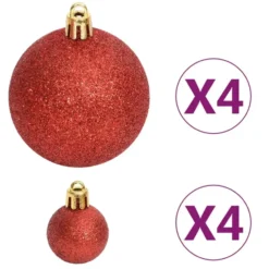 vidaXL 108-delige Kerstballenset goud en rood