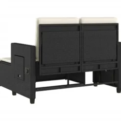 vidaXL - 2-delige Loungebanken Verstelbare met crème kussens - 113x61x87 cm