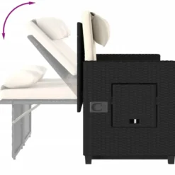 vidaXL - 2-delige Loungebanken Verstelbare met crème kussens - 113x61x87 cm