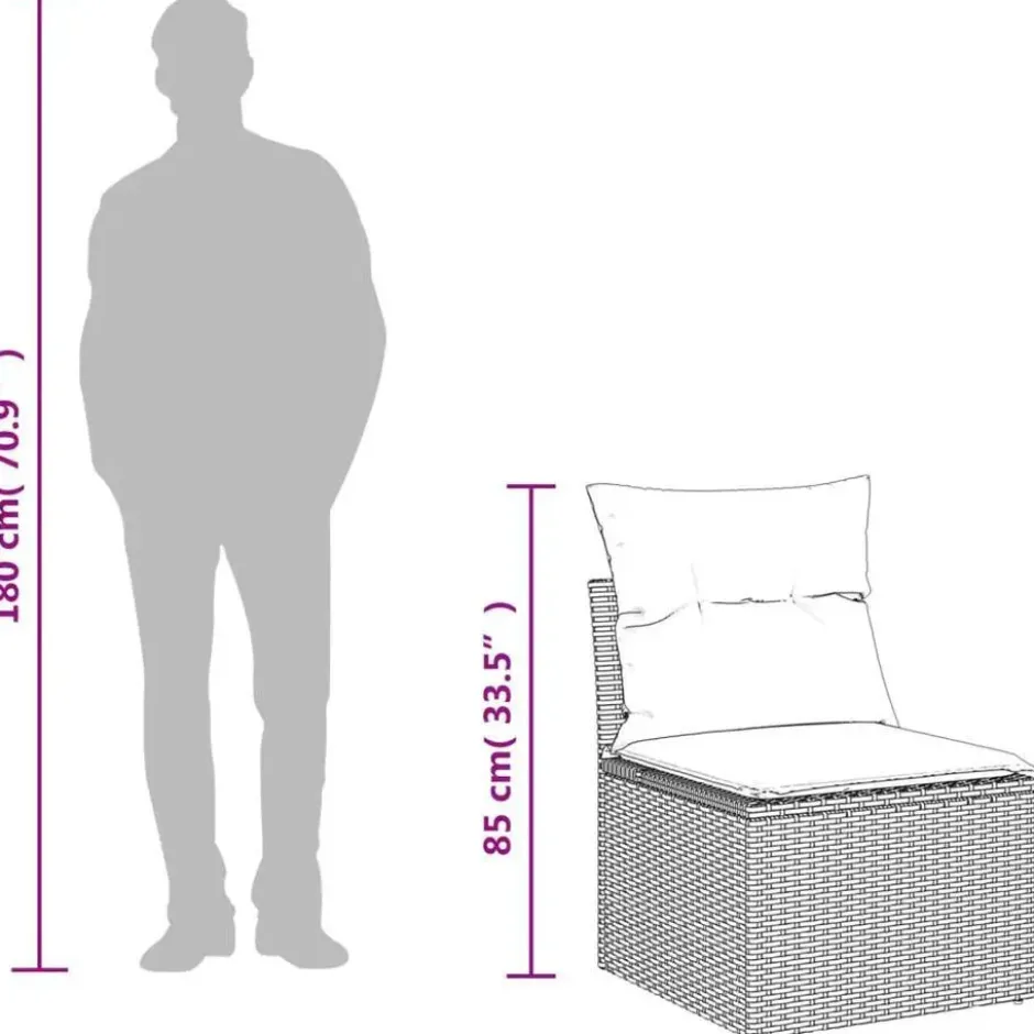 vidaXL 5-delige Loungeset kussens en kruk - hout armsteun & salontafel - Grijs