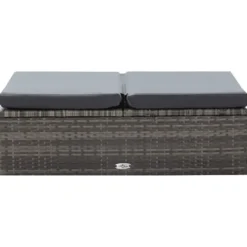 VIDAXL 2-delige Loungeset met kussens poly rattan grijs