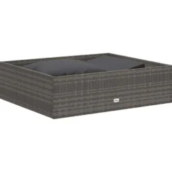 VIDAXL 2-delige Loungeset met kussens poly rattan grijs
