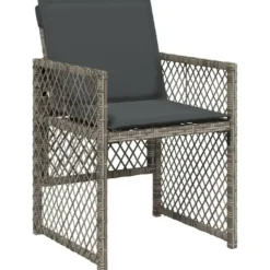 vidaXL - 5-delige Tuinset donkergrijs kussens - Grijs - PE rattan - 110x106 cm