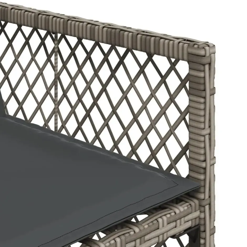 vidaXL - 5-delige Tuinset donkergrijs kussens - Grijs - PE rattan - 110x106 cm