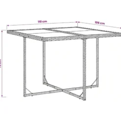vidaXL - 5-delige Tuinset donkergrijs kussens - Grijs PE rattan - 110x106 cm