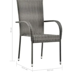 vidaXL - 5-delige Tuinset 4 fauteuils - Zwart - Textileen - 140x70 cm