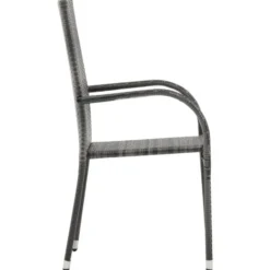 vidaXL - 5-delige Tuinset 4 fauteuils - Zwart - Textileen - 140x70 cm