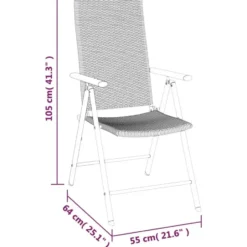 vidaXL - 7-delige Tuinset 6 fauteuils - Zwart PE rattan en aluminium - 160x80 cm