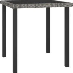 vidaXL - 5-delige Tuinset - Grijs - Poly rattan en glas - 70x70 cm
