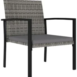 vidaXL - 5-delige Tuinset - Grijs - Poly rattan en glas - 70x70 cm