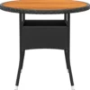 vidaXL - 5-delige Tuinset met armsteun zwart - Poly rattan en hout - ø 80 cm