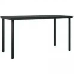 vidaXL - 5-delige Tuinset met kussens & armsteun - Zwart poly rattan - 140x70 cm