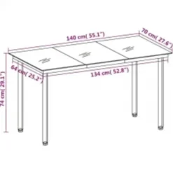 vidaXL - 5-delige Tuinset met kussens & armsteun - Zwart poly rattan - 140x70 cm