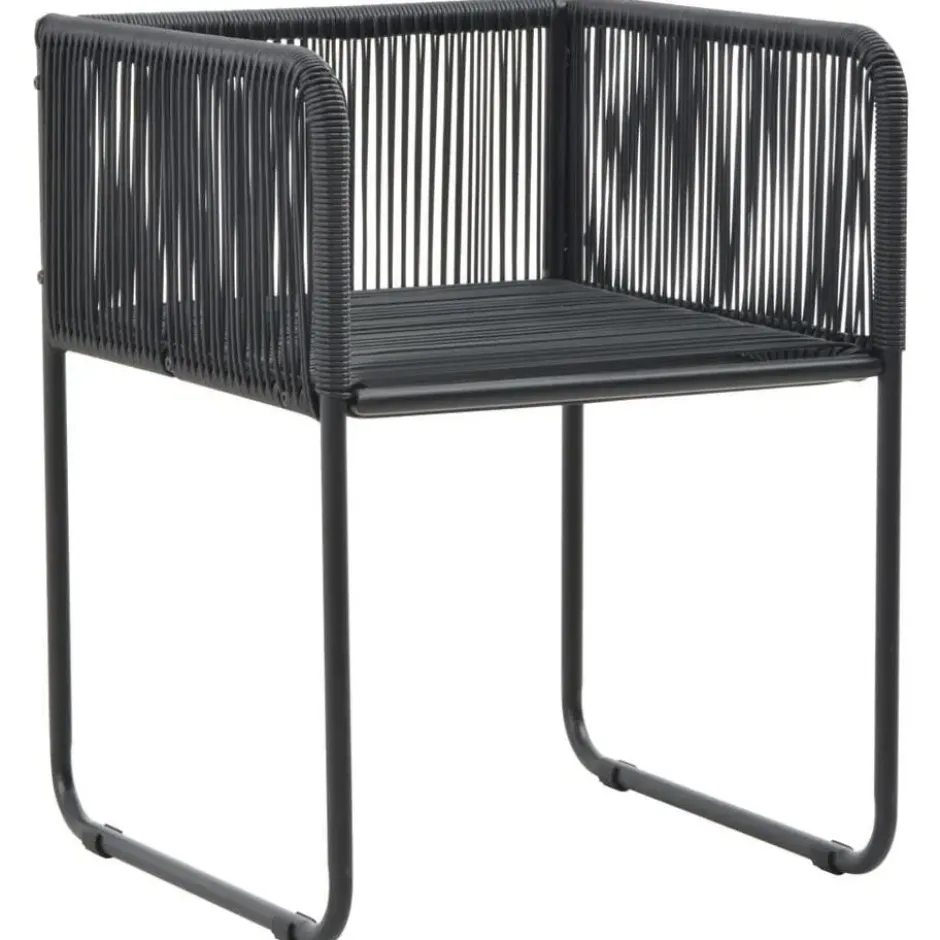 vidaXL - 7-delige Tuinset met kussens - Zwart & bruin - PVC-rattan - 184.5x90 cm