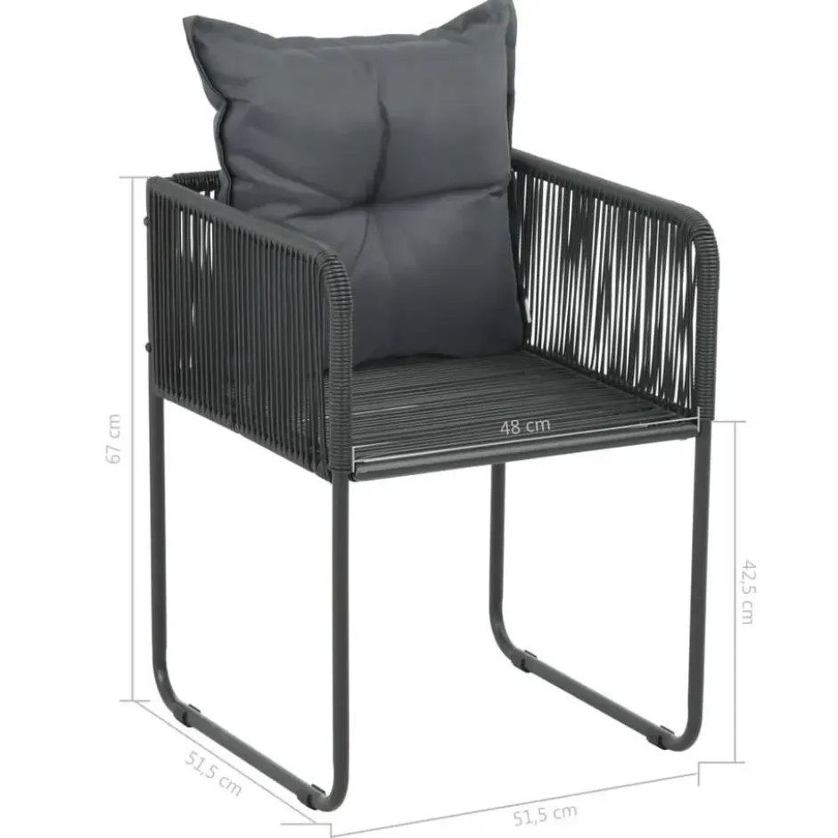 vidaXL - 7-delige Tuinset met kussens - Zwart & bruin - PVC-rattan - 184.5x90 cm