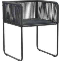 vidaXL - 7-delige Tuinset met kussens - Zwart & bruin - PVC-rattan - 184.5x90 cm