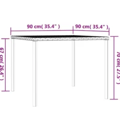 vidaXL - 6-delige Tuinset met kussens 4 krukken - Grijs - PE-rattan - 90x90 cm