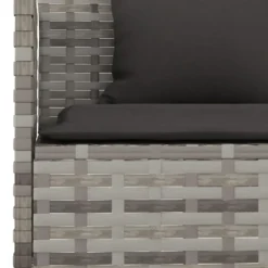 vidaXL - 6-delige Tuinset met kussens 4 krukken - Grijs - PE-rattan - 90x90 cm