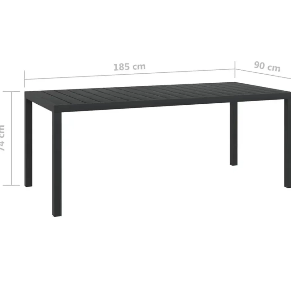 vidaXL - 7-delige Tuinset met kussens - Grijs - Poly rattan en HKC - 185x90 cm