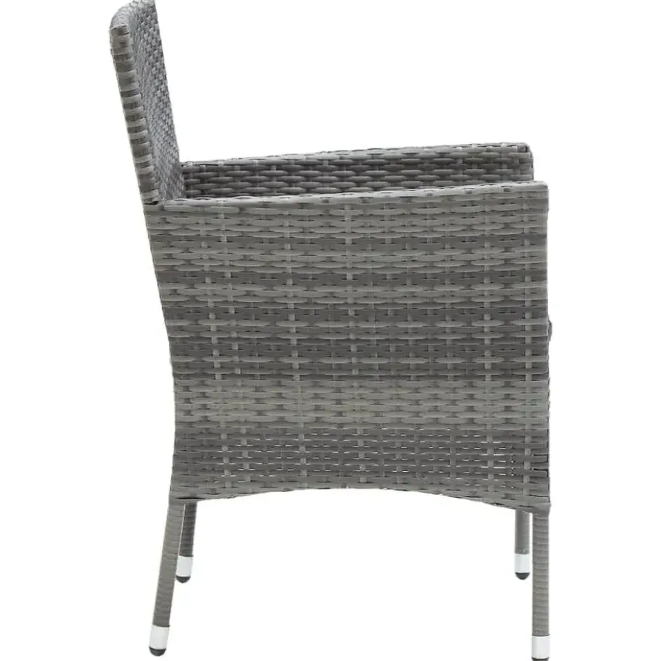 vidaXL - 7-delige Tuinset met kussens - Grijs - Poly rattan en HKC - 185x90 cm
