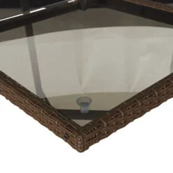 vidaXL - 5-delige Tuinset wit kussens - Bruin - PE rattan en staal - 110x106 cm
