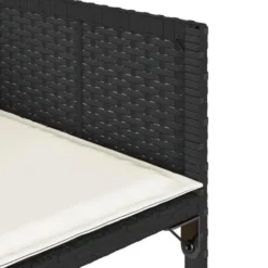 vidaXL - 5-delige Tuinset wit kussens - Zwart - PE rattan en hout - 110x106 cm