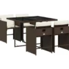 vidaXL - 5-delige Tuinset wit kussens - Bruin poly rattan en staal - 110x106 cm