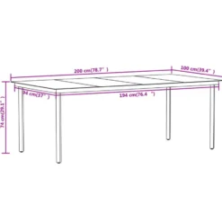 vidaXL - 7-delige Tuinset - Zwart PVC rattan en staal - 200x100 cm