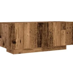 vidaXL - 3-delige TV-meubel - LED-verlichting - Oud hout - 300x35x40 cm