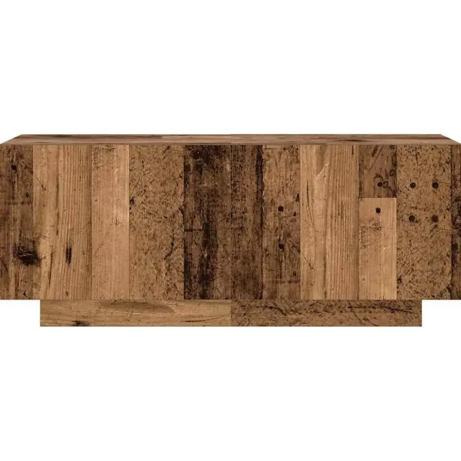 vidaXL - 3-delige TV-meubel - LED-verlichting - Oud hout - 300x35x40 cm