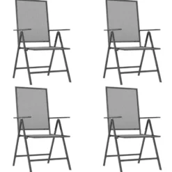 vidaXL - 5-delige verstelbare Tuinset - Antracietkleurig - Staal - 165x80 cm