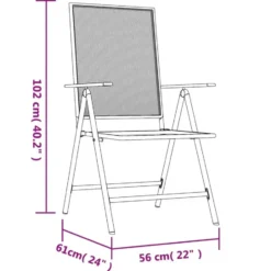 vidaXL - 5-delige verstelbare Tuinset - Antracietkleurig - Staal - 165x80 cm