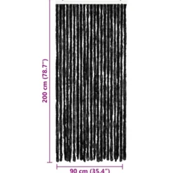 vidaXL - Deurgordijn - Antraciet - Polypropyleen - 90 x 200 cm