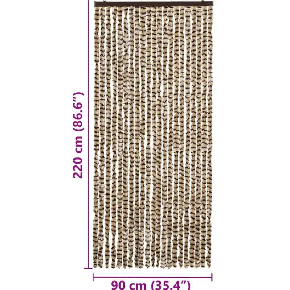 vidaXL - Deurgordijn - Beige - Polypropyleen - 90 x 220 cm
