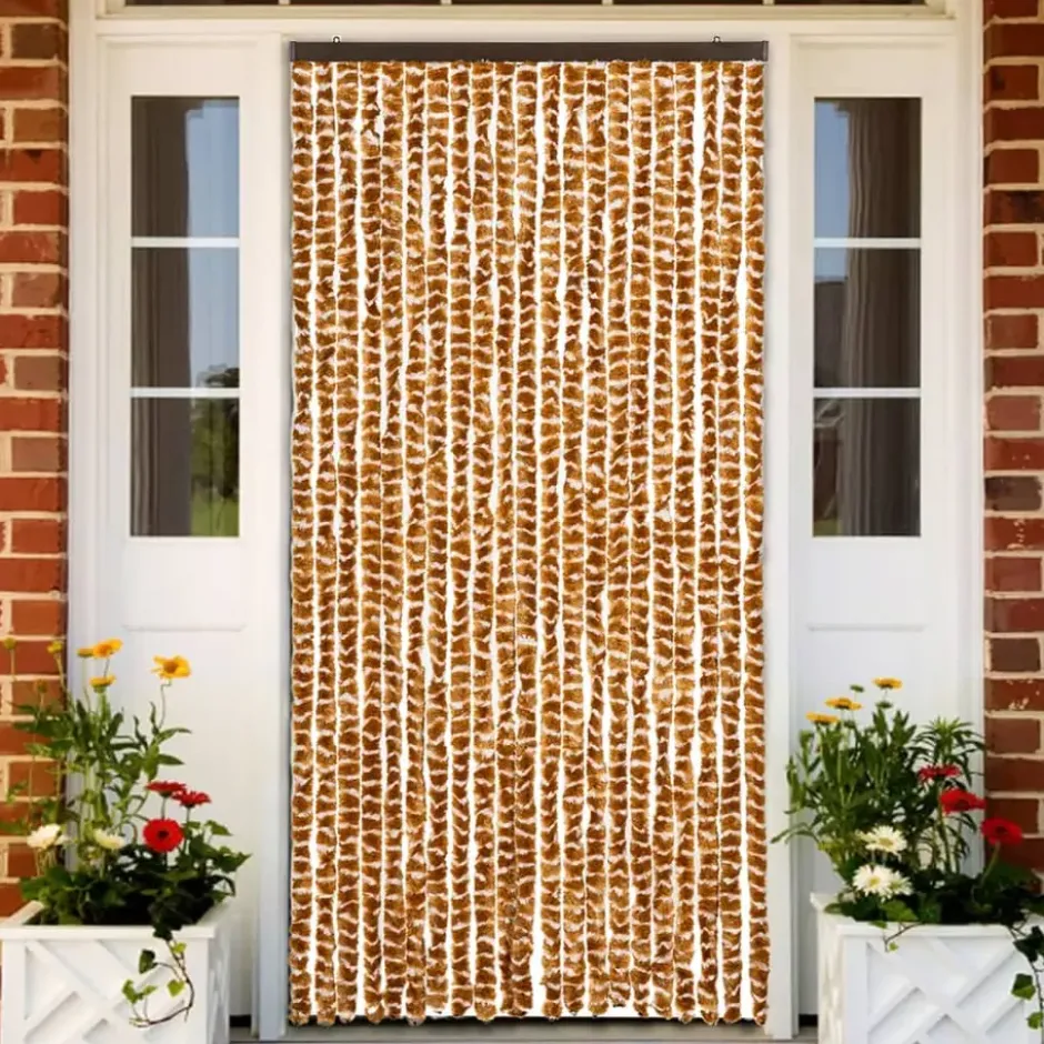 vidaXL - Deurgordijn - Geel - Polypropyleen - 90 x 220 cm