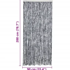 vidaXL - Deurgordijn - Zilver - Polypropyleen - 90 x 200 cm