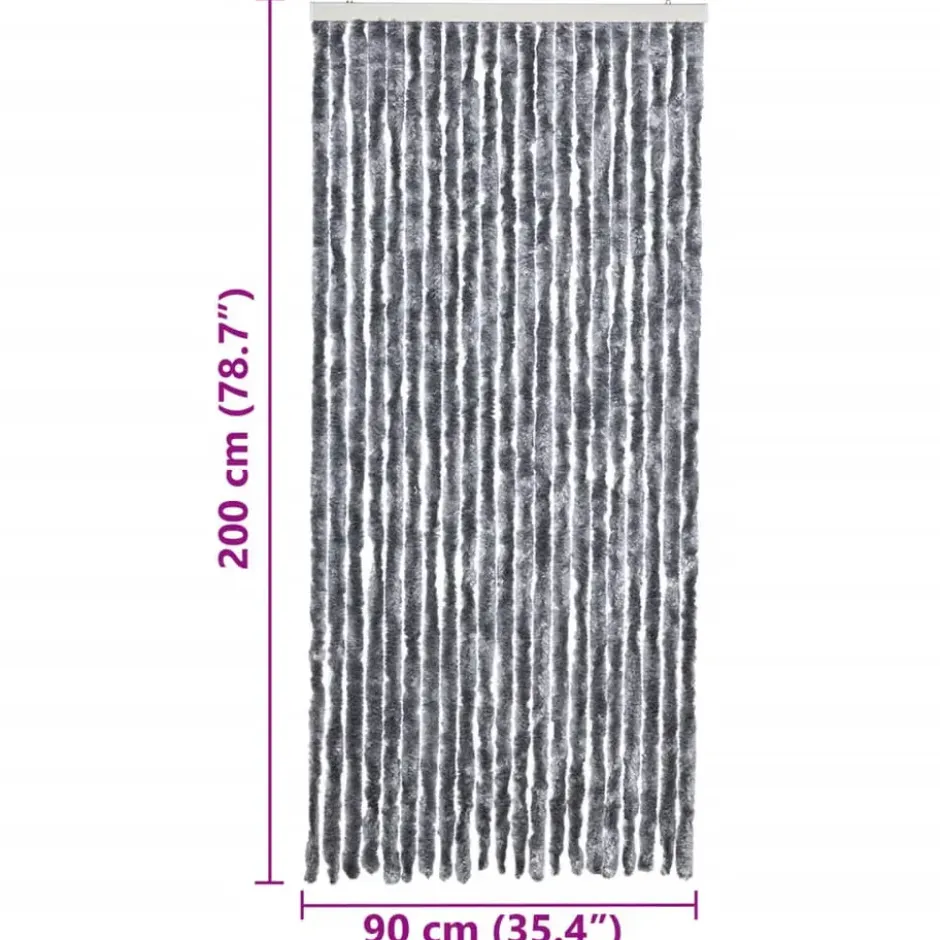 vidaXL - Deurgordijn - Zilver - Polypropyleen - 90 x 200 cm