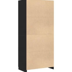 vidaXL - 2-deurs Kledingkast - Bewerkt hout - Zwart - 90x52x200 cm