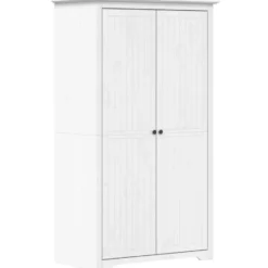 vidaXL - 2-deurs Kledingkast BODO - Massief grenenhout - Wit - 99x53.5x173 cm