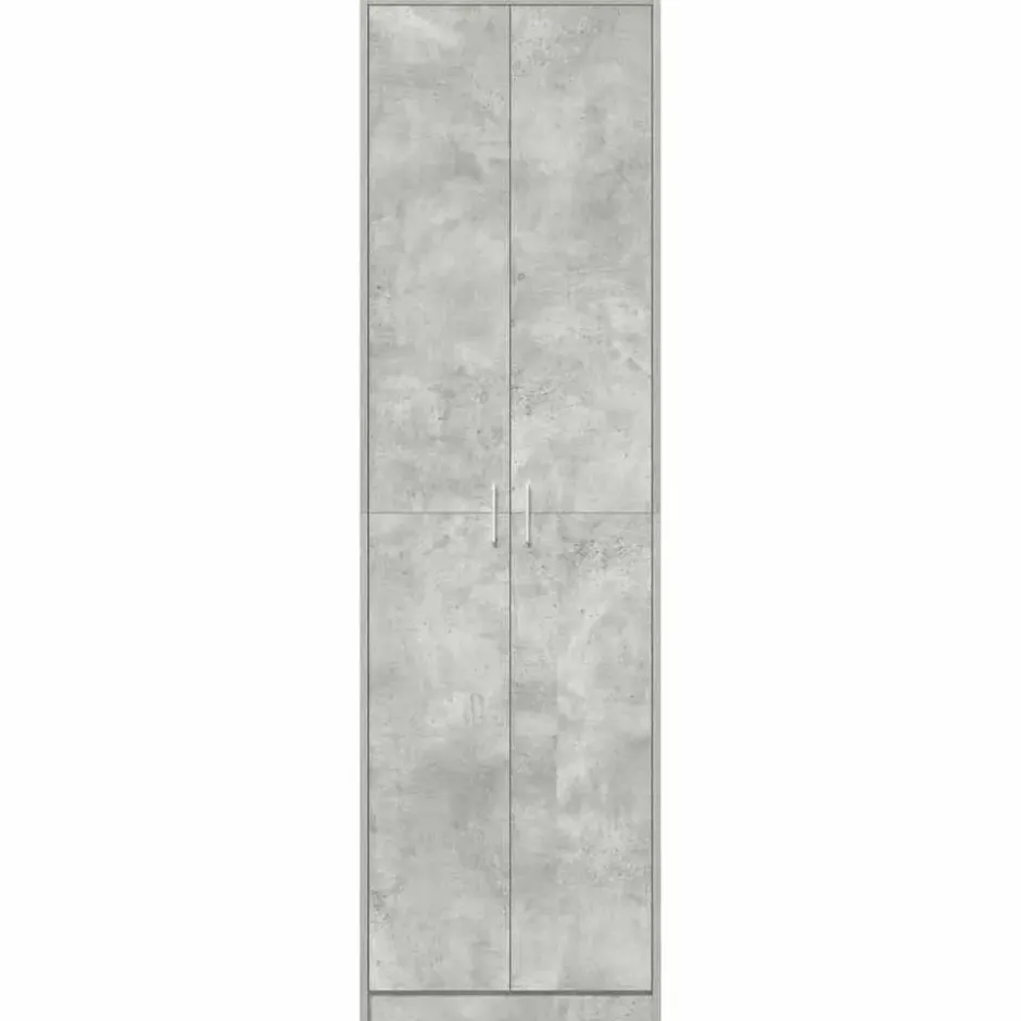vidaXL - 2-deurs Kledingkast met planken - Hout - Betongrijs - 55x25x189 cm