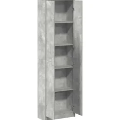 vidaXL - 2-deurs Kledingkast met planken - Hout - Betongrijs - 55x25x189 cm