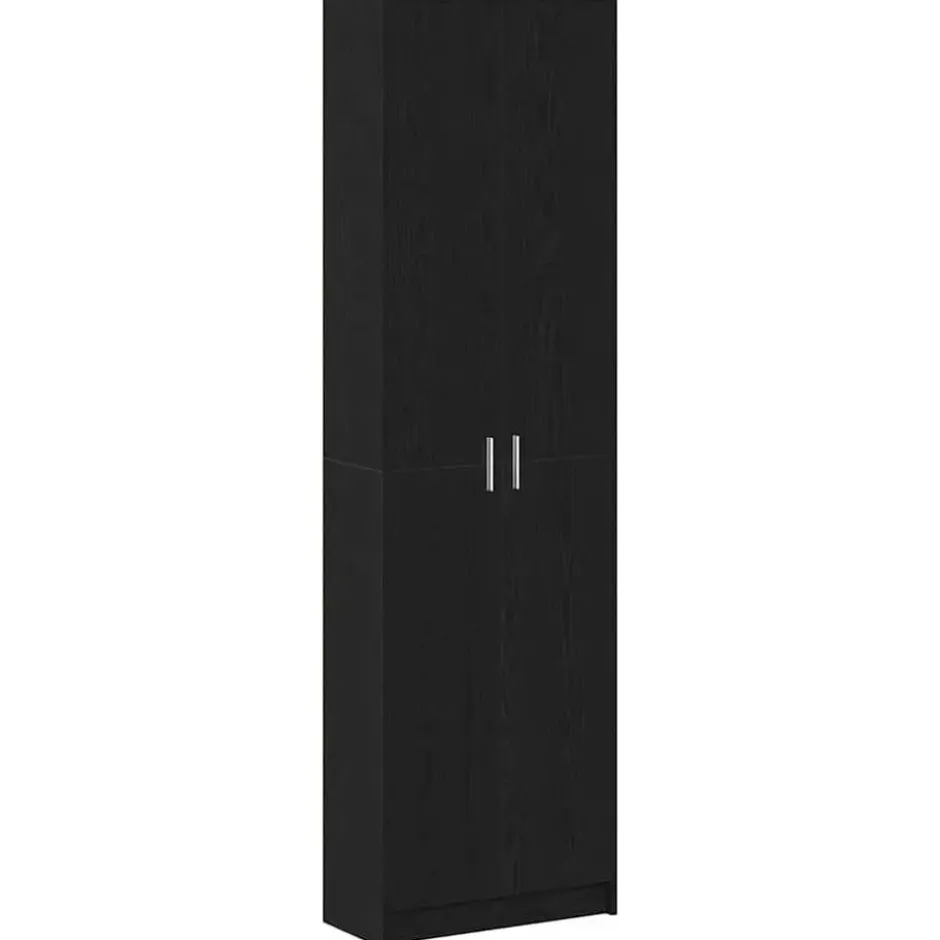 vidaXL - 2-deurs Kledingkast met planken - Hout - Zwart eiken - 55x25x189 cm