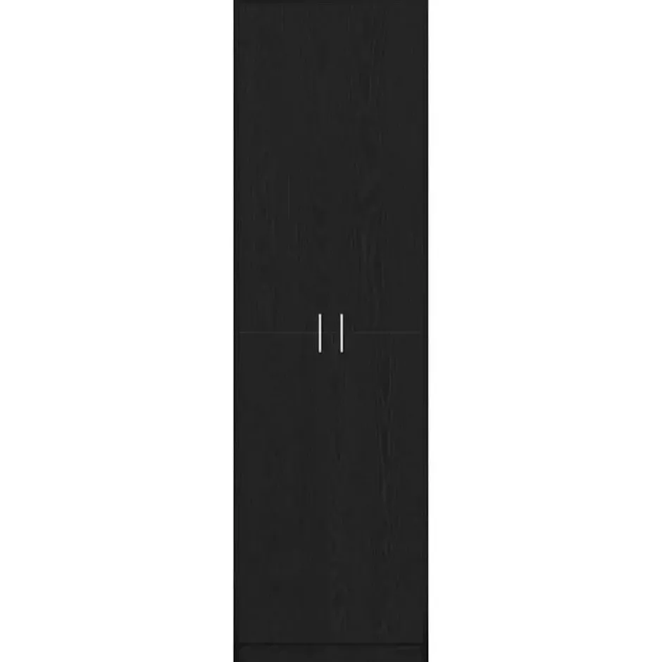 vidaXL - 2-deurs Kledingkast met planken - Hout - Zwart eiken - 55x25x189 cm