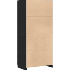 vidaXL - 2-deurs Kledingkast met 2 lades - Bewerkt hout - Zwart - 80x52x180 cm