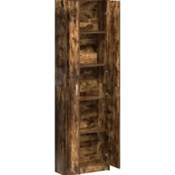 vidaXL - 2-deurs Kledingkast met planken - Hout - Gerookt eiken - 55x25x189 cm