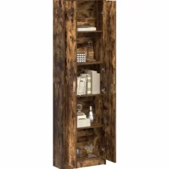 vidaXL - 2-deurs Kledingkast met planken - Hout - Gerookt eiken - 55x25x189 cm
