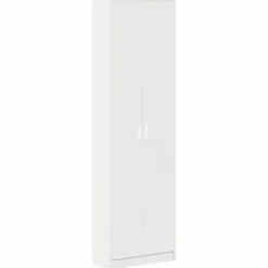 vidaXL - 2-deurs Kledingkast met planken - Bewerket hout - Wit - 55x25x189 cm